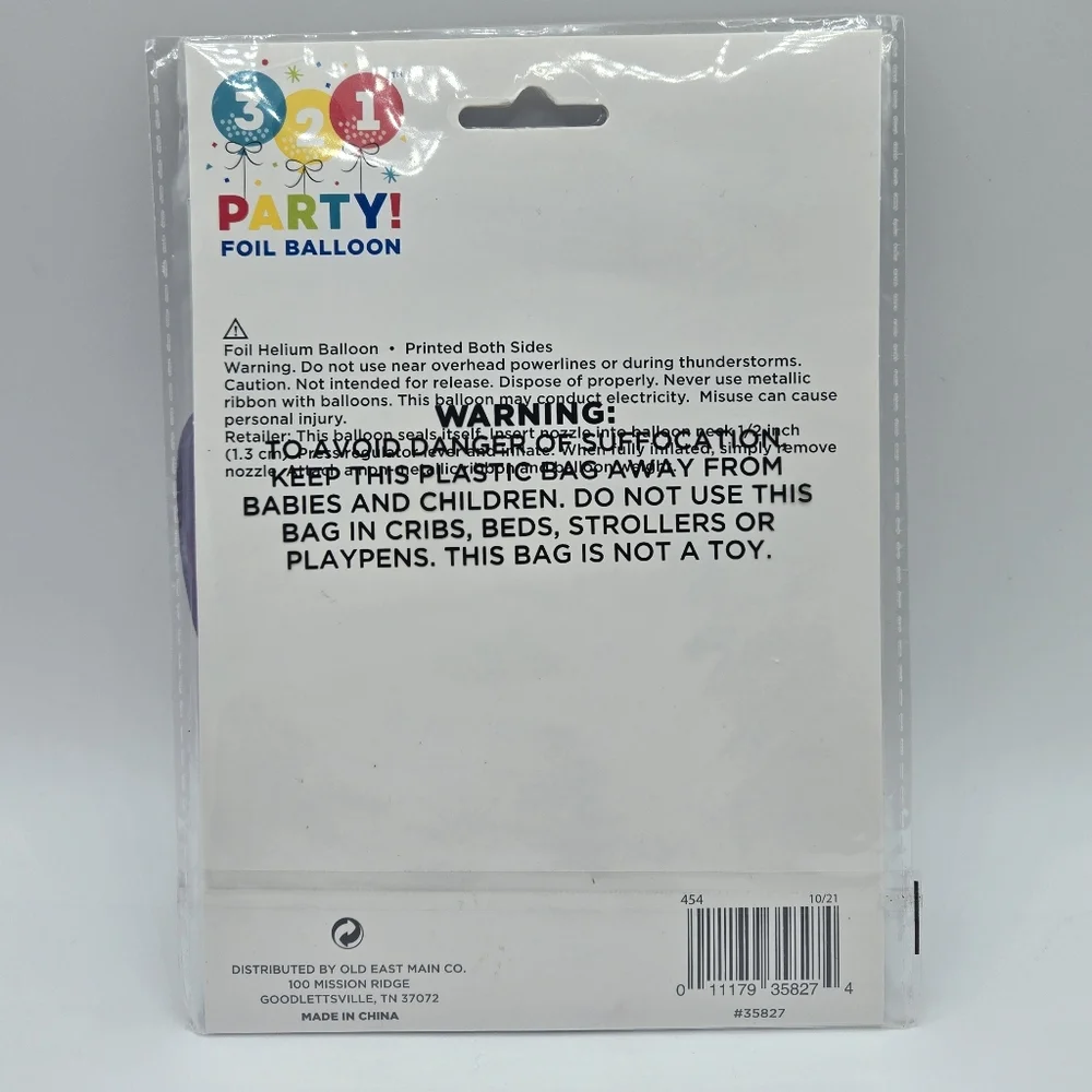 321 Party Unicorn Giant Foil Balloon